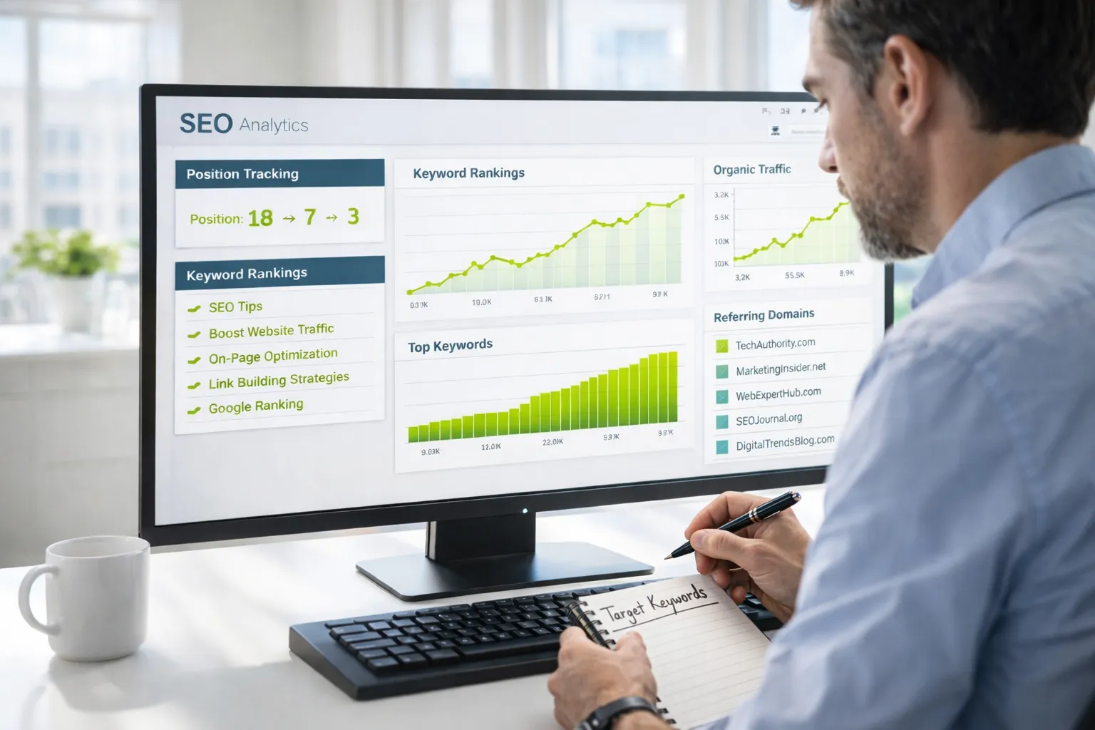Team discussing guest posting campaign workflow