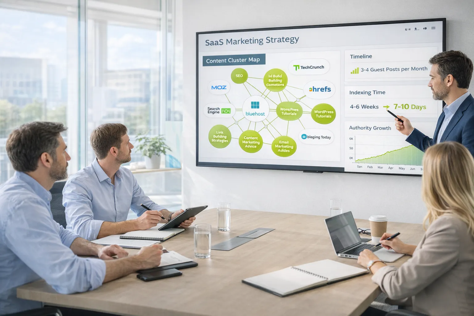 Interlinked content clusters building strong topical authority